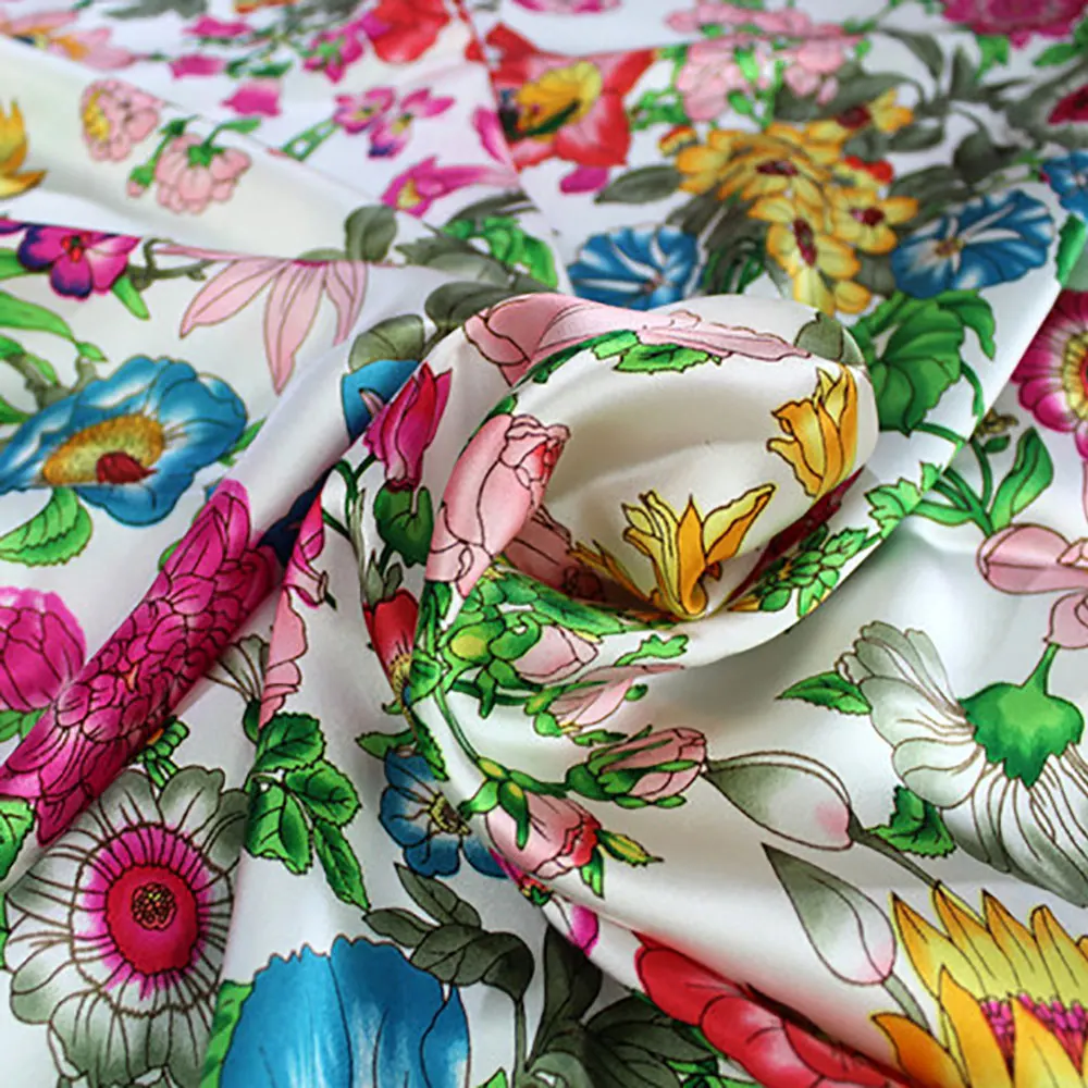
Custom Design Plain Chiffon Floral Dress Digital Printed Silk Fabric 