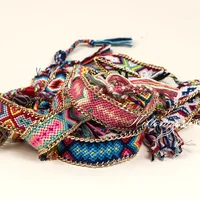 

Hot unisex Nepal friendship bracelets National wind Handmade chain bracelets bohemian colorful cotton bracelets