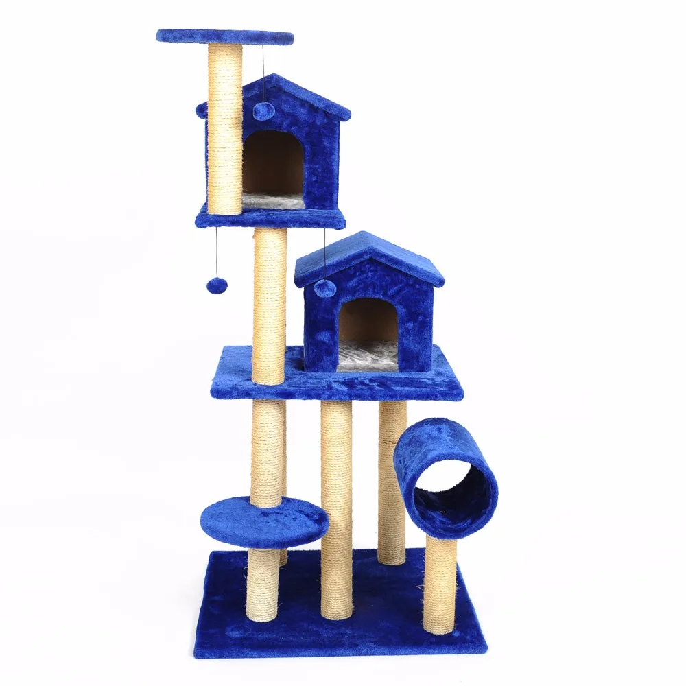 Rumah Kucing Pohon Mewah Dua Rumah Kucing Tiga Bola Furnitur 