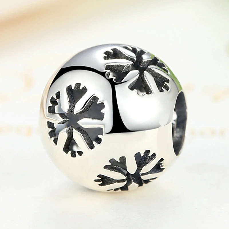 

Exquisite Accessories Women Jewellery 925 Silver Snowflake Bead Bracelet Charms Bulk