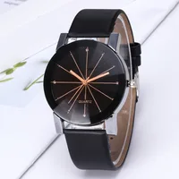 

cheap Luxury leather belt quartz wrist man women quartz couple watch low cost jam tangan gift set watch for couples