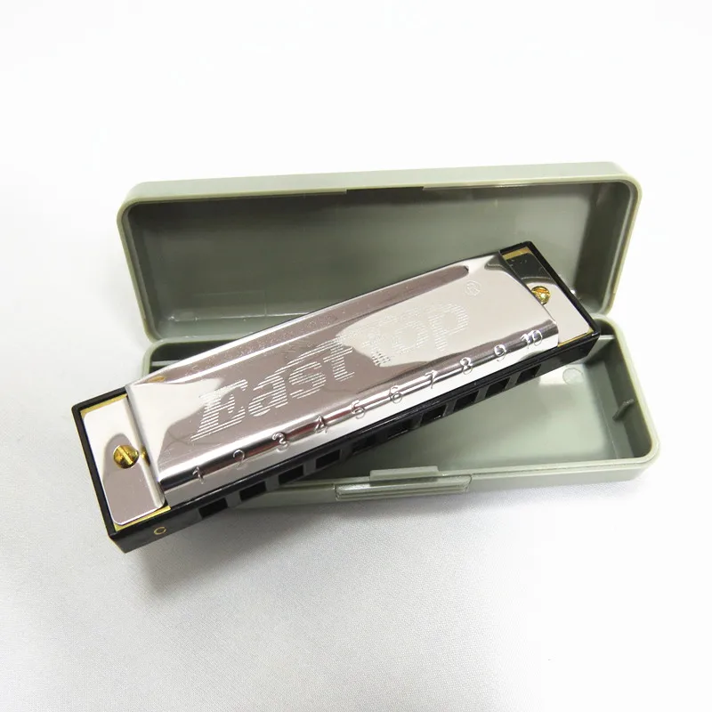 EASTTOP T10-4 10holes blues diatonic stainless steel covers plate square harmonica