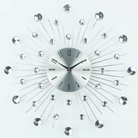 

20 Inch Large Crystal Diamond Wall Clock Modern Design Creative Metal Art Clock