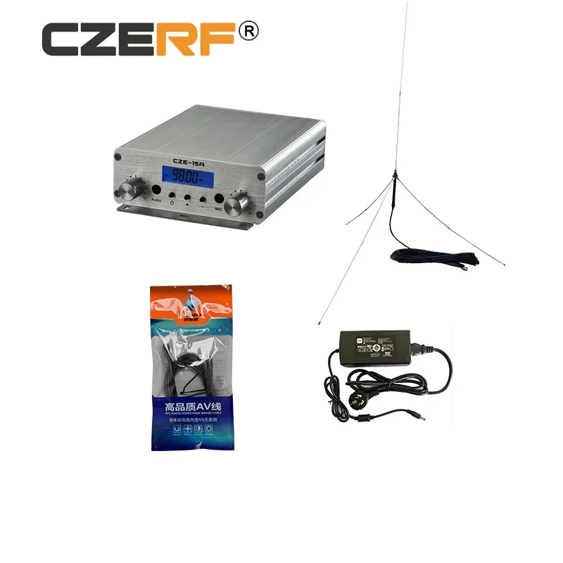 

CZE-15A 2W/15W Stereo wireless Radio Station fm transmitter equipment Silver color audio amplifier