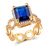 INFANTA JEWELRY Princess Cut Cz Diamond Ring Luxury Gilt Ring Set Zircon Lady Ring Boho Jewelry Cosmetics Vendor Jewelry