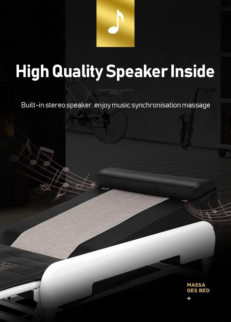 Leercon Export Luxury Adjustable Hot Stone Bed With Massage Infrared