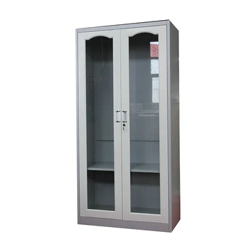 Customized Glass Door Bookcase 4 Adjustable Shelves Ducomet