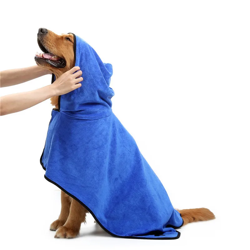 

Custom bamboo terry microfiber dog cat pet bath bathrobe hooded towel, As your request