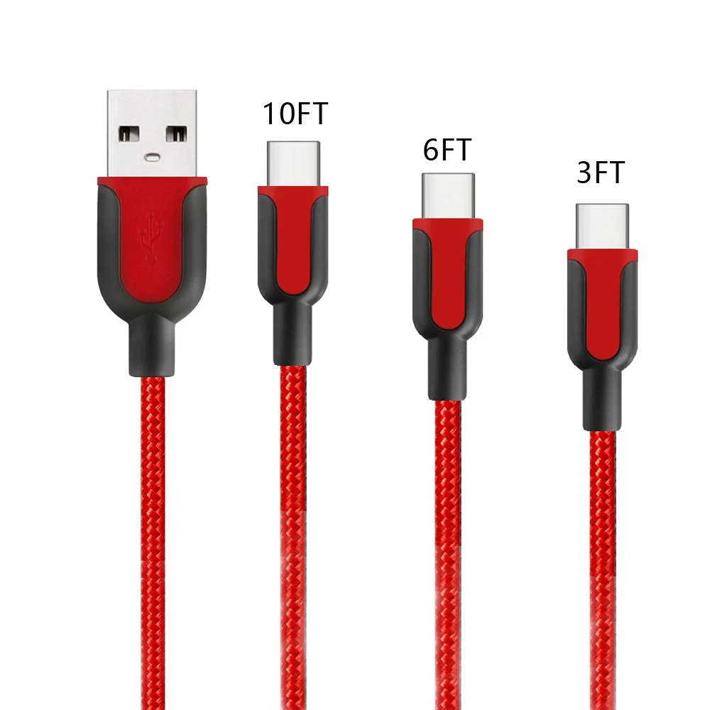 

Get $5000 back USB Type C cable for mobile phone, Black+red+white