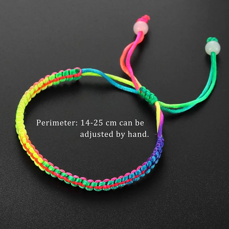 

Wholesale handmade string Colorful bracelets for Women Men Couple woven Girls Bangles adjustable Jewelry, Color