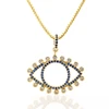 Charm jewelry stylish colorful micro rose gold customized turkish eye brass pendants jewelry setting