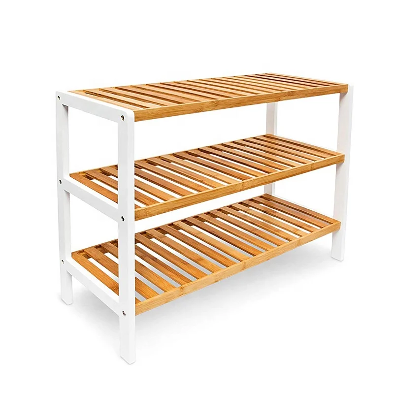 Quick Assembly Nature Color Bamboo Shoe Rack Shoe Stand Rack Buy High Quality Shose Organizer With 3 Shelves 3 Tier Economical Waterproof Wood Shoe Rack Bamboo Shoe Rack Storage For 12 Pair Shoes