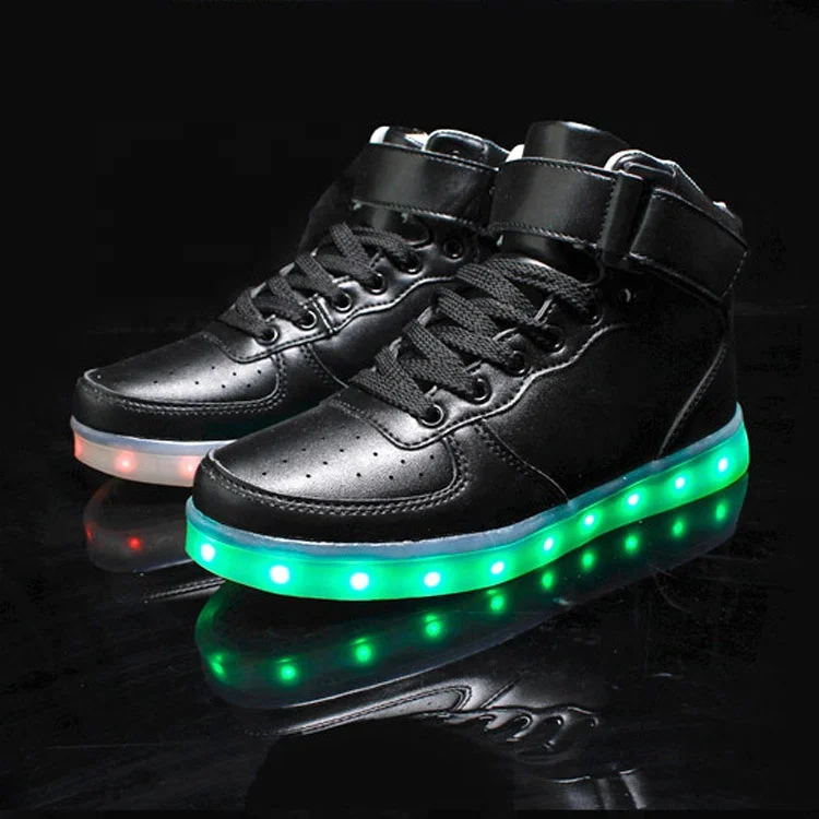 
High Top Casual Led Light up Sport Shoes Men, Adult Gold LED Light up Shoes, bulk led shoes wholesale 