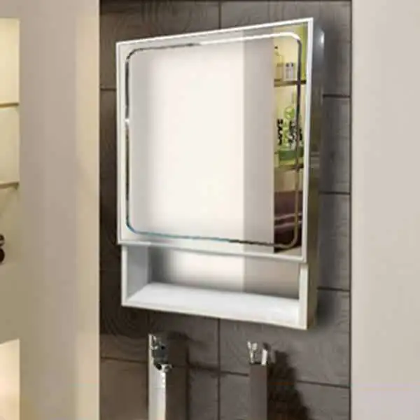 Contemporary Wall Mounted White Wash Basin Mirrored Bathroom