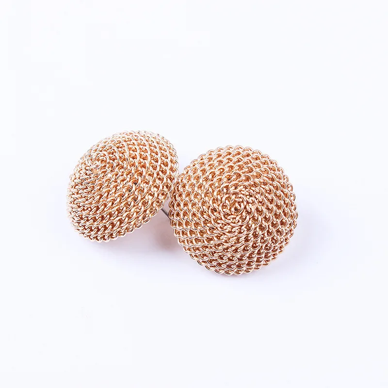 New Hot Sale Vintage Style Statement Jewelry Gold Round Stud Earrings For Christmas gift