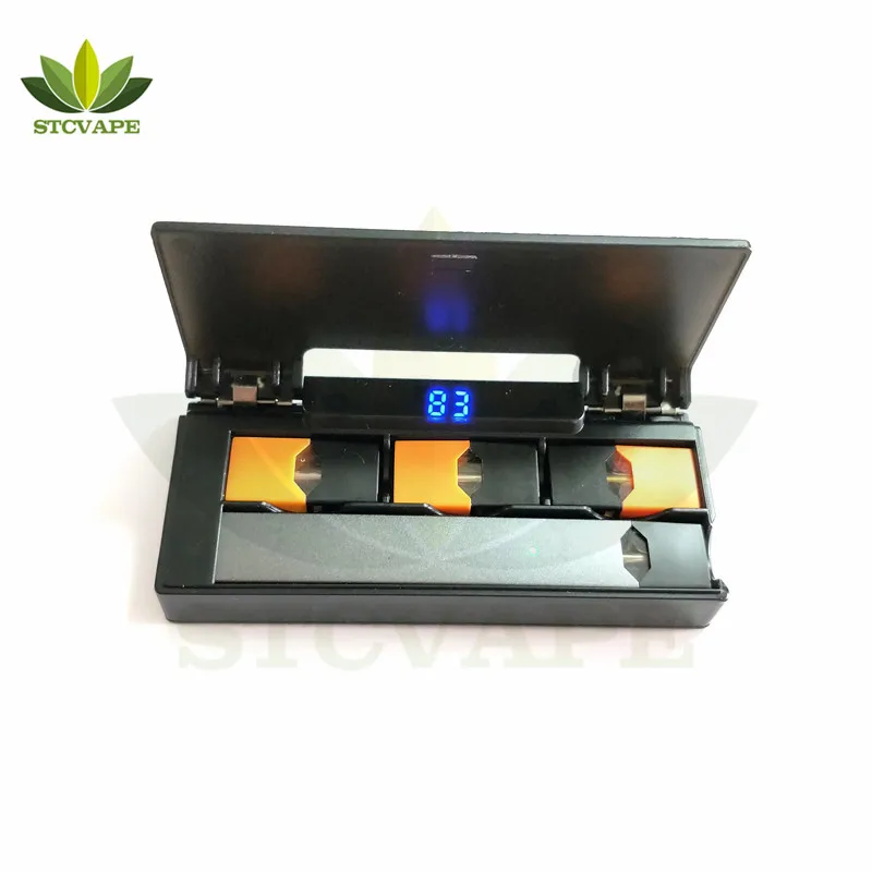 

Wholesale juul mini charger box 1200mAh power bank pc charger for JUUL device, Black