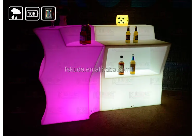 Modern Led Light Up Mobile Bar Counter With Rgb Light Glowing Buy Bar