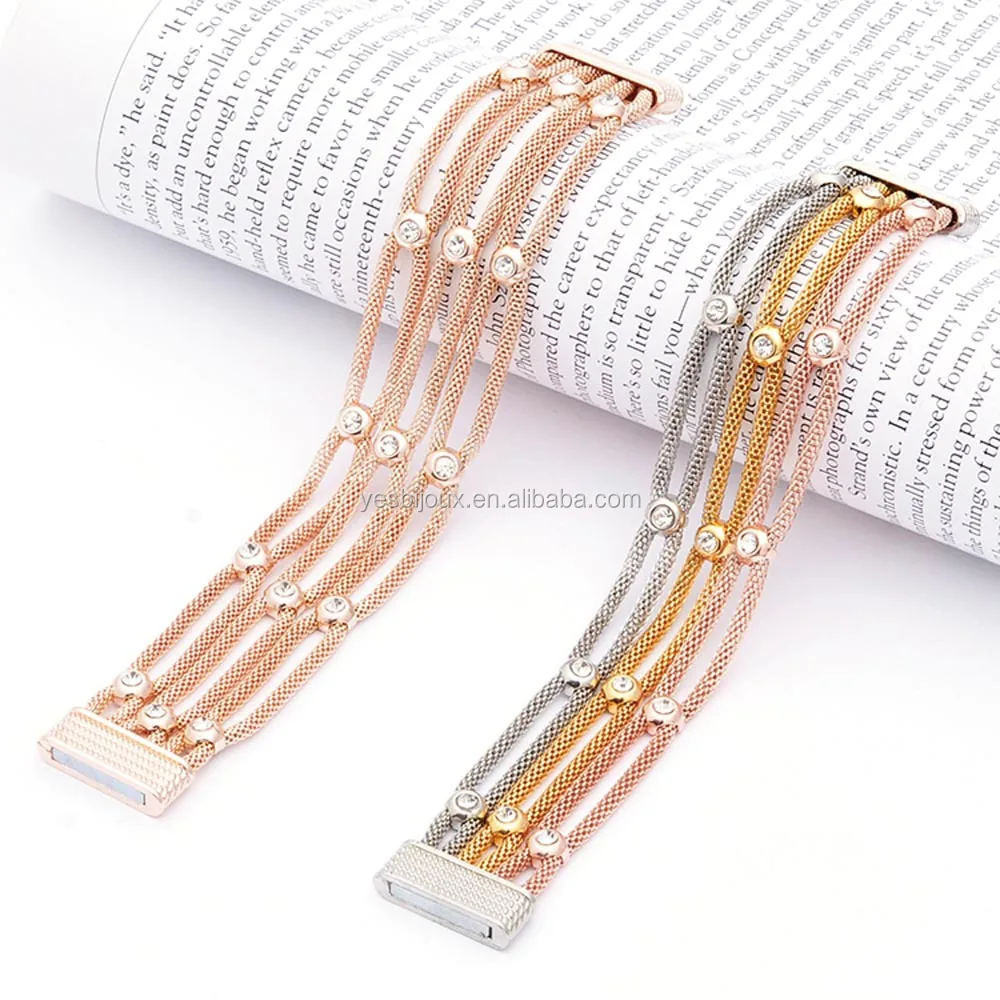 

rose gold mesh bracelet magnetic mesh red gold jewelry bracelet
