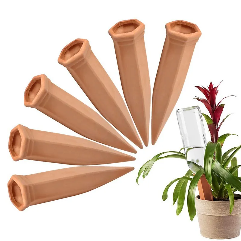 Terracotta Plant Watering Spikes 4 Pack Set Selfirrigation Watering