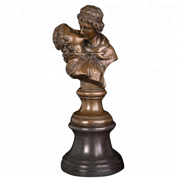

DS-677 Lovers Kiss Statue Sculpture Bronze Love Man and Woman Bust Figurines Art For Wedding Anniversary Gift Home Decor