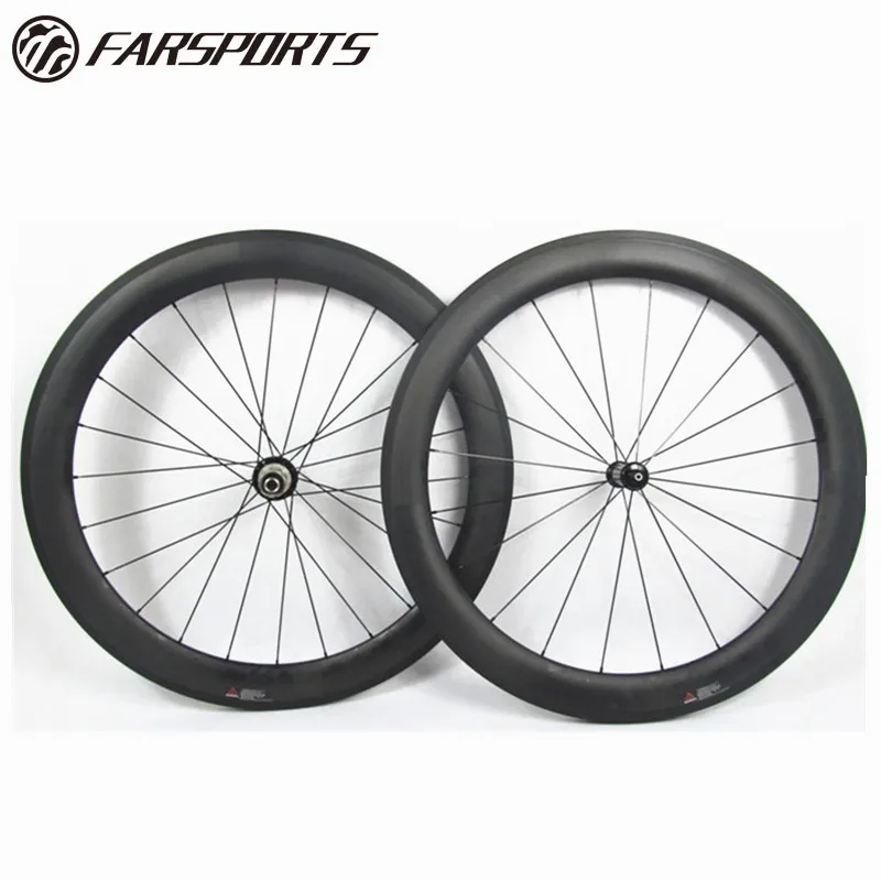 

High quality cheap carbon bicycle wheels 60mm clincher rims with Powerway R36straight pull hub, carbon clincher wheels 700C, N/a