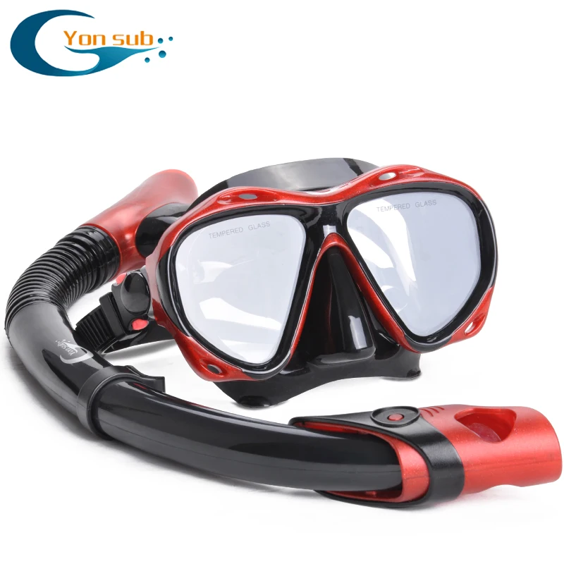 

Hot sale scuba swimming & diving snorkel mask set equipment, Black, red, blue