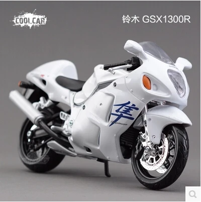 Suzuki GSX1300R Hayabusa speed King Maisto 1 12 motorcycle simulation alloy car model white Toy free