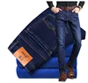 2019 Mens Winter Blue Fleece Jeans Lined Stretch Denim Warm Jeans For Men Designer Slim Fit Brand Pants Jeans Black Blue