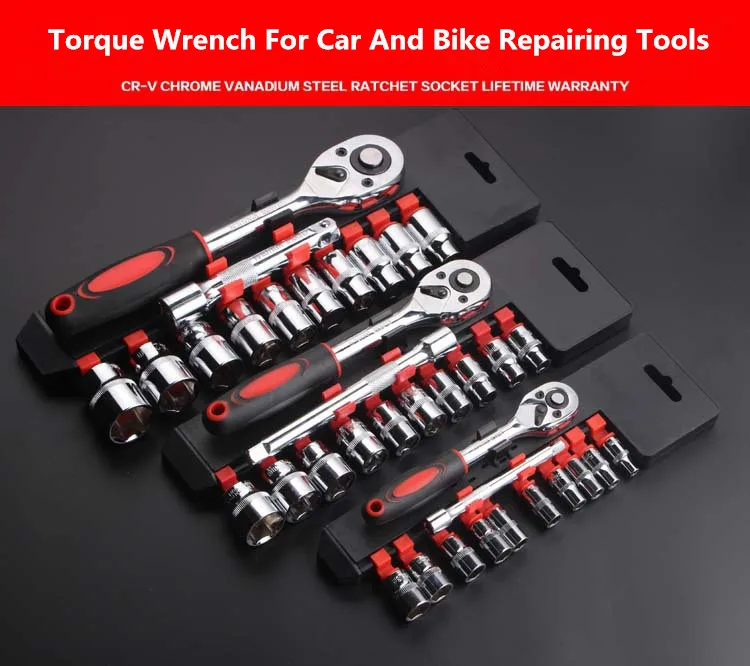 1/4" Ratchet Wrench Sockets Wrench Set Car And Bike Repairing Tools