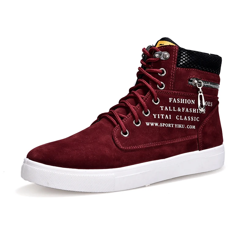 

High Top Size 13 Canvas Shoes Comfortable Lace Up Men's Casual Walking Style Shoes, Black,blue,khaki,red