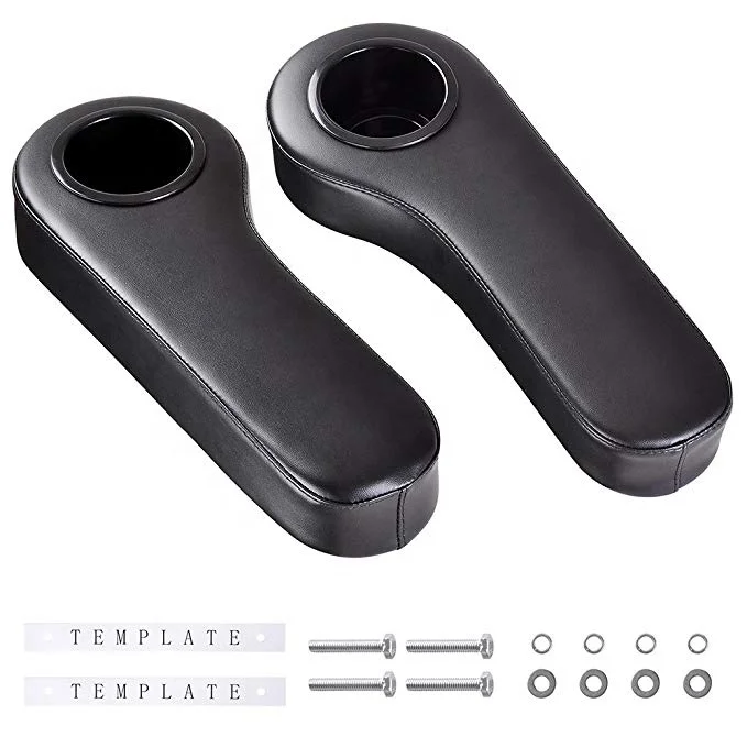 

Golf Cart Rear Seat Kit Arm Rests with Cup Holder for EZGO, Club Car, YMH, Blace