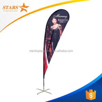 Waterproof Aluminum Fiberglass Wind Flag Pole Teardrop Banner With