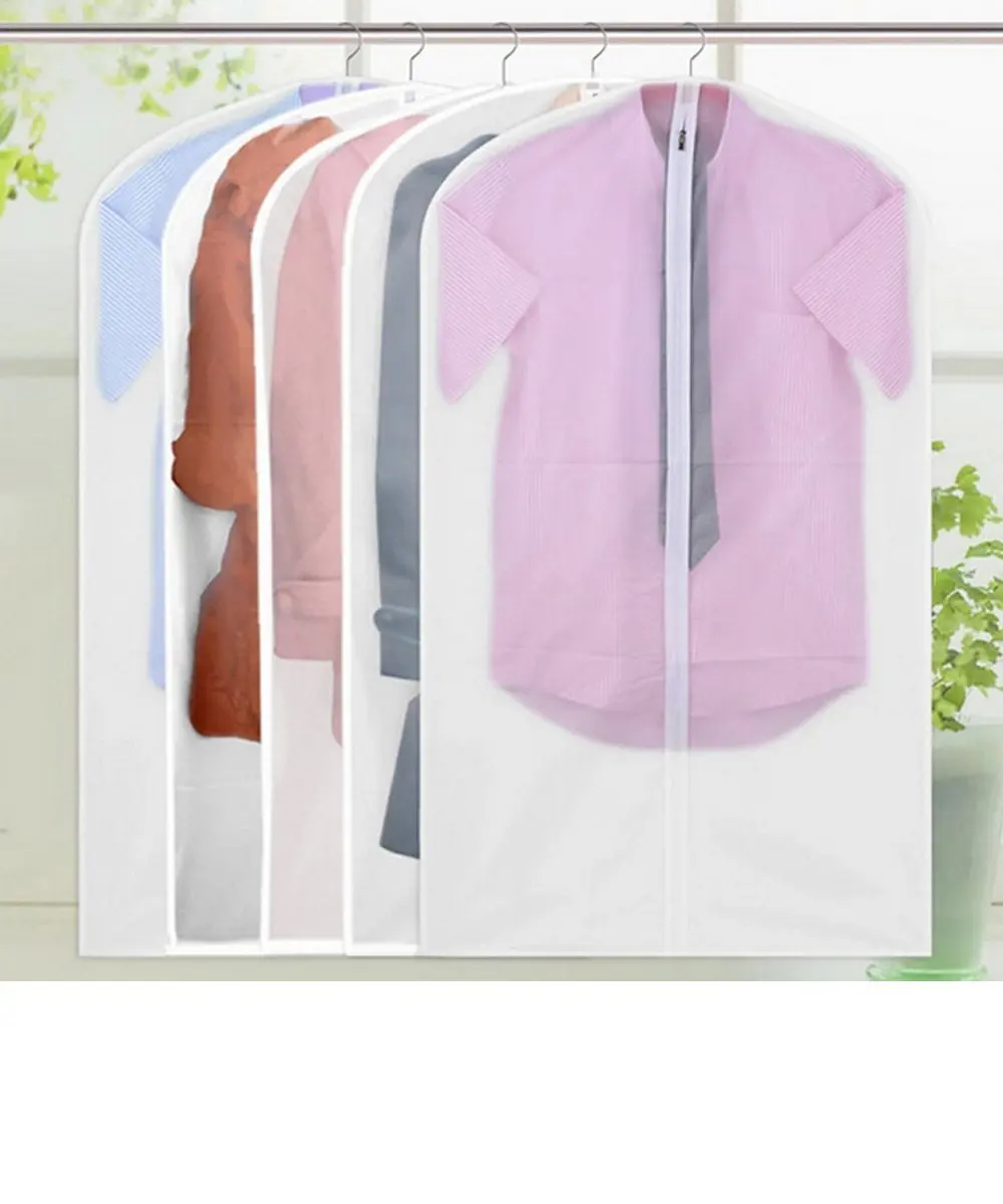 GLF Top Quality Easy Organize Travel Cloth Bag, Set of 3 units Clear Zipped Suit Bags Zipper Garment Clothes Covers, 23.6x35.4 Inch