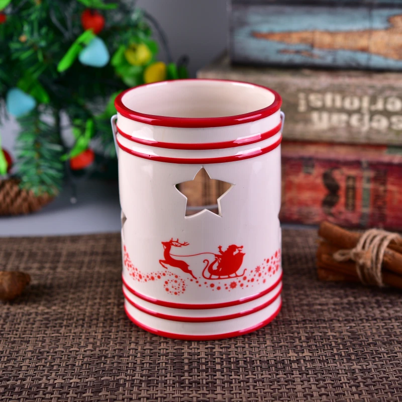 Wholesales Christmas ceramic candle holders festival decoration