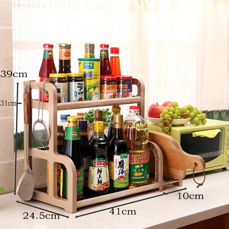 

Chinese products wholesale multi-function kitchen accessory spice rack with knife rack, White,coffee