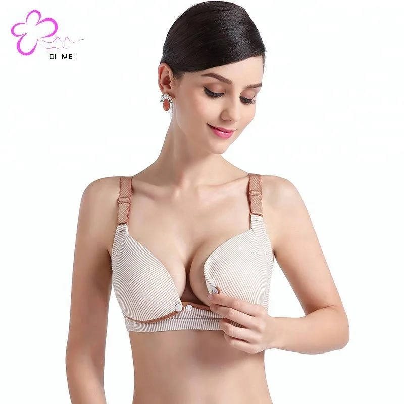 

New style big spandex cotton nursing bras while pregnant, Pink skin;purple