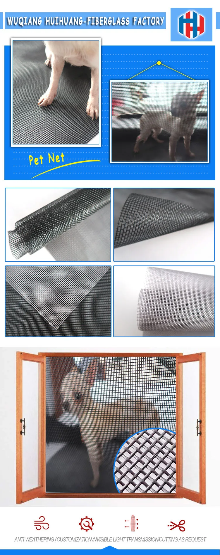 Hot Selling Pvc Coated Black Color Waterproof Pet Screen Mesh Buy