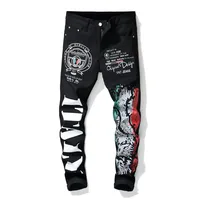 

wholesale printed black skinny mens jeans with cheap price