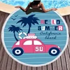 Custom printing bus pattern design fringe round beach towels