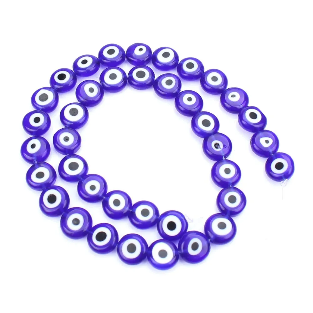 

Wholesale Glass Evil Eye Bead Flat Round Bead For DIY Jewelry Making, 13 kinds of choose colors