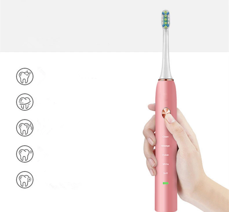 High Powered Rechargeable Wireless  Portable Charging Easy Carry Electric Waterproof Sonic Electric Toothbrush