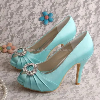 mint green satin shoes