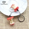 Wholesale custom jewelry food shape apple core keychain