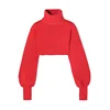 2019 women Computer Knitted thick warm sweater distressed cropped top ribbed-knit turtleneck sweater