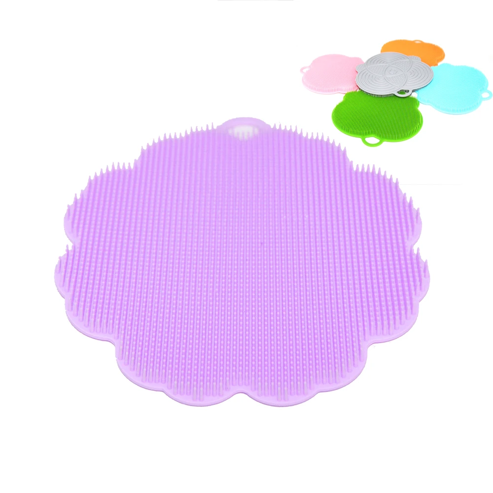 
Wholesale Non Stick Fruit Vegetable Washer Scrubber Glass Bottle Brush Pan Cleaner Silicone Dish Washing Sponge 
