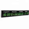 Wall Hanging City Time Zones Display LED Digital World Clock