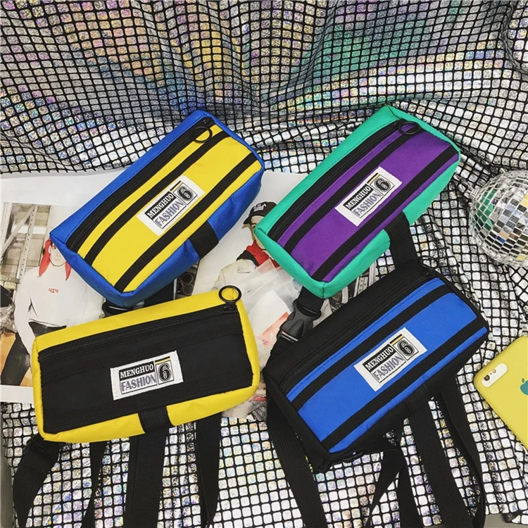 

Color Mini Shoulder Bag Korean Cute Travel Messenger Bags Canvas Mobile Side Sling Bag with Custom Logo, As picture