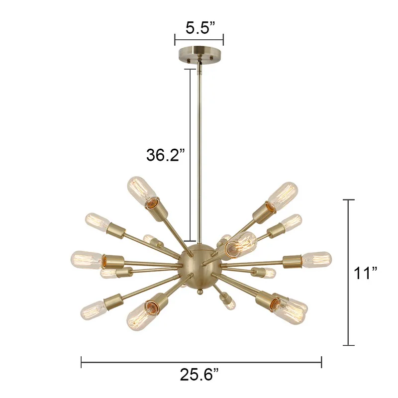 
Home Lighting Vintage Industrial Decorative Satellite Spider Sputnik Chandelier Pendant Light Iron Modern bedroom Lamp 
