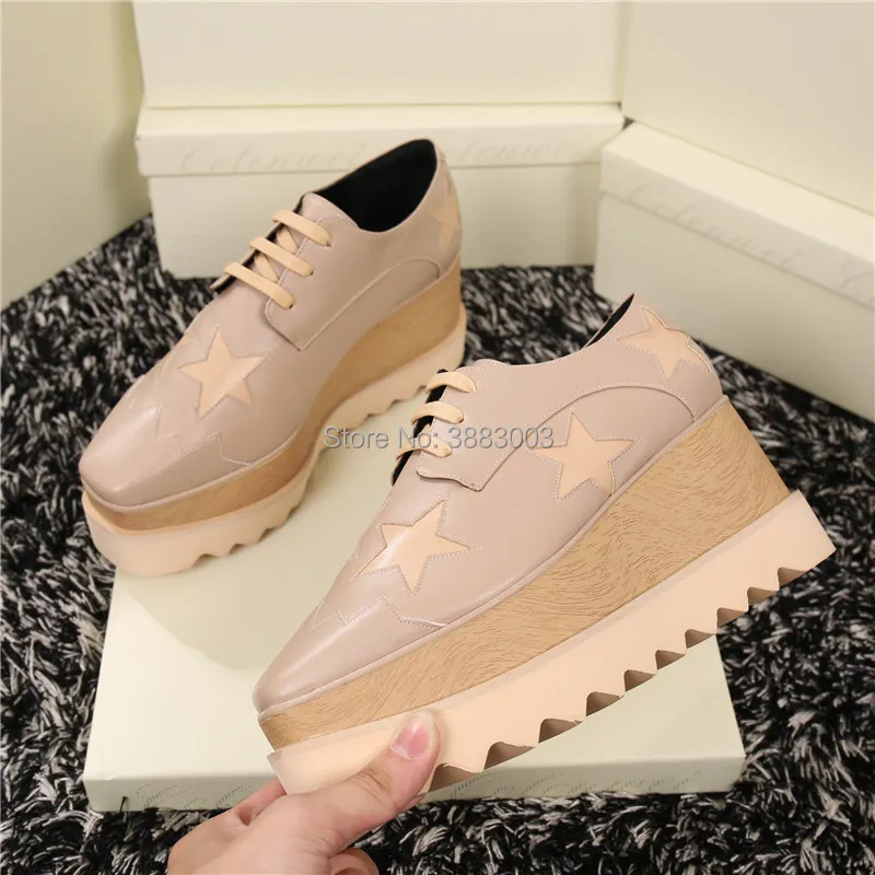 

wholesale Lady star platform shoes high wedge platform single stella shoes height Increasing strappy leather Stars Shoes online