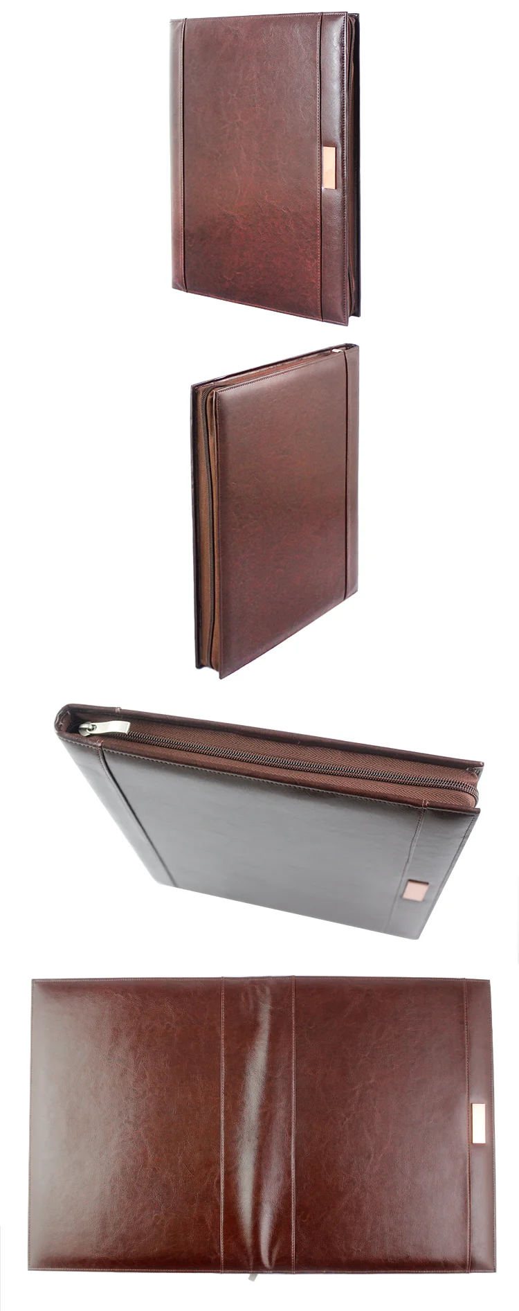 Top Quality Luxury Zippered Leather A4 Portfolio File Folders Buy A4